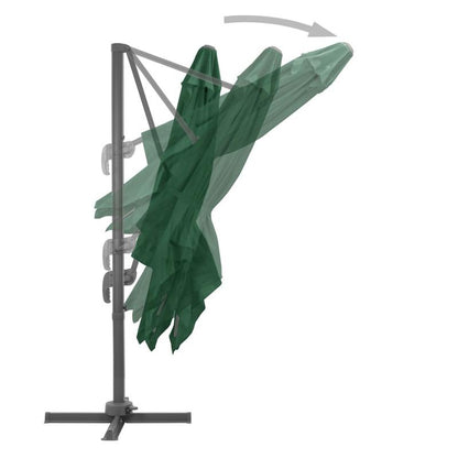 Floating Parasol with Aluminum Pole 400x300 cm Green