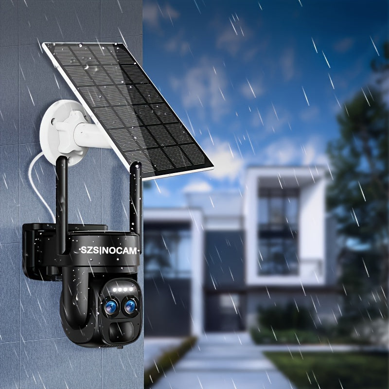 Beveiligingscamera – Bewakingscamera – Camerabewaking – Buitencamera – 4x 3MP PTZ 2K Resolutie – Solar Paneel & Kleurennachtzicht