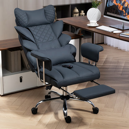 Bureaustoel – Kantoormeubilair – Werkstoel – Bureaustoel Ergonomisch – Zwarte PU Leder Variant – Draagvermogen 227 kg – Ergonomische Lendensteun & Verstelbare Zithoogte