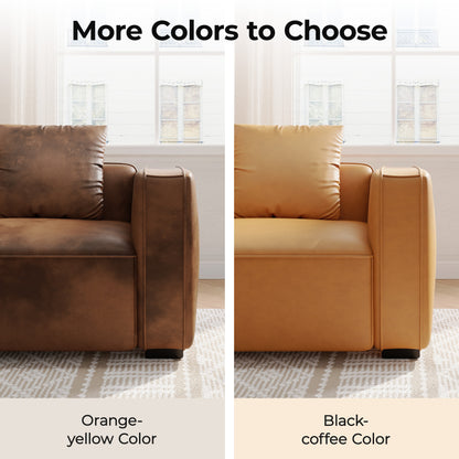 220.98 cm Sofa Couch for Living Room Faux Leather Loveseat, Apartment, Lounge, Offi