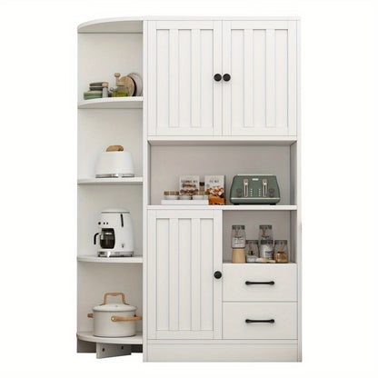 Hoekkast – Opbergkast – Hoekmeubel – Kast – Ladekast – Wit – 14 Opbergvakken – Ruimtebesparend Design – 104x35x155 cm – Stevige Duurzame Constructie