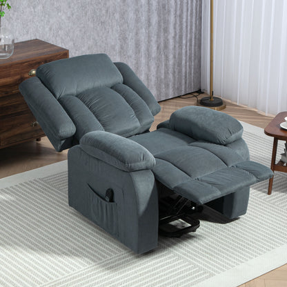 Relaxfauteuil – Relaxstoel – Relaxzetel – Loungefauteuil – Comfortfauteuil – Grijs – Zachte Bekleding – Verstelbare Rugleuning en Voetensteun met Afstandsbediening