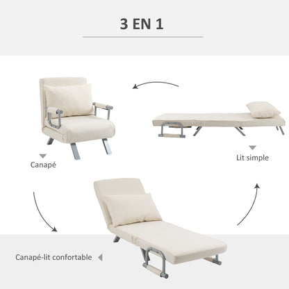 Sleeper Chair – Relaxfauteuil – Slaapfauteuil – Lounge Stoel – Tv Stoel – 5 Verstelbare Standen – Afneembare Wasbare Suède Bekleding – Wit