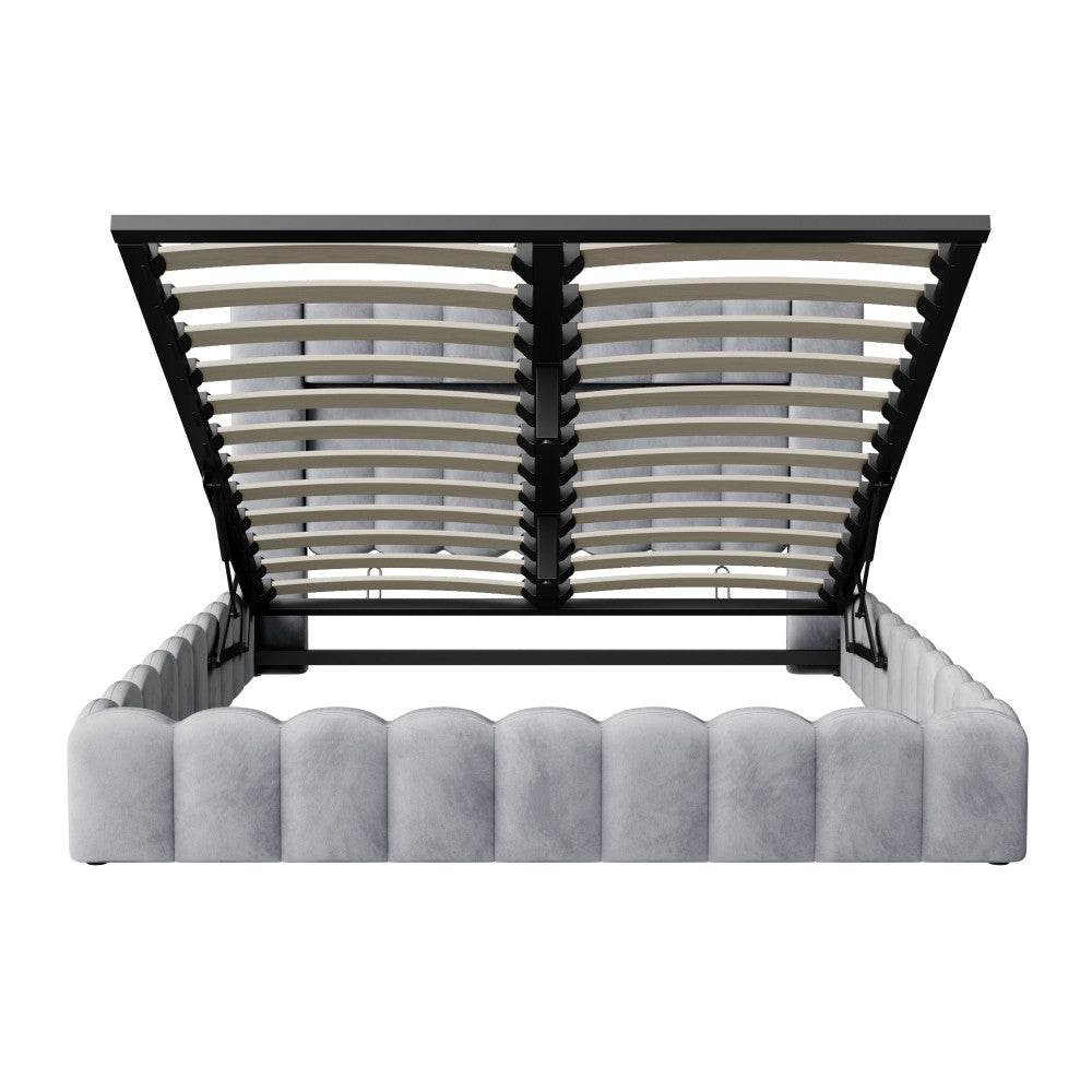Bedframe – Gestoffeerd Bed – Tweepersoonsbed – Bedbodem – Opbergruimte – 180x200 cm – Velvet Bekleding – Hydraulisch Liftmechanisme