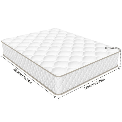 Matras – Tweepersoonsmatras – Koudschuimmatras – Pocketveringmatras – 7-Zones Matras – 160x200 cm – Stevigheid Niveau 3 – Ademend Katoenen Tijk