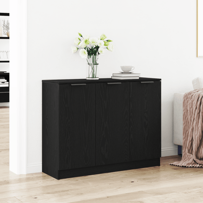 Dressoir – Opbergkast – Ladekast – Commode – Buffetkast – Zwarte Eikenlook – Compact 90,5x30x70 cm – Stevige Houtmix