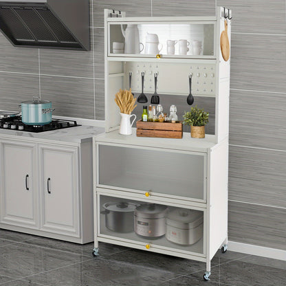 5th floor kitchen shelf 80cm - white,, Carbon Steel, White, Kitchen Counter Shelf, Kitchen Shelf Organizers And Storage, Spacesaving Solution, Home Organization, Compact Shelving, Modern Organizer, Rustresistant Material, Hig