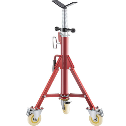 Verstelbare Pijpstandaard – Pijpsteun – Pijpkrik – V-Kop Pijpstandaard – Pijp Ondersteuning – Hoogte 71-131 cm – Draagvermogen 400 kg – Opvouwbaar Stalen Frame