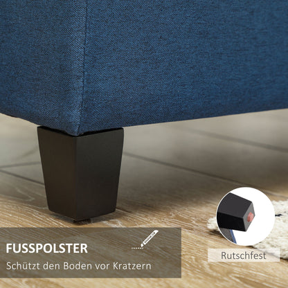Opbergbank – Opbergbank – Zitbank – Halbank – Ottoman – Blauw – Button Tufting Design – Ruime Opbergruimte 125 cm