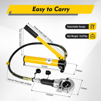Hydraulische Krimptang – Pers Tang – Buizen Krimptang – Kabels Knijptang – Pijpen Persgereedschap – 6 Ton Perskracht – 360° Draaibare Kop
