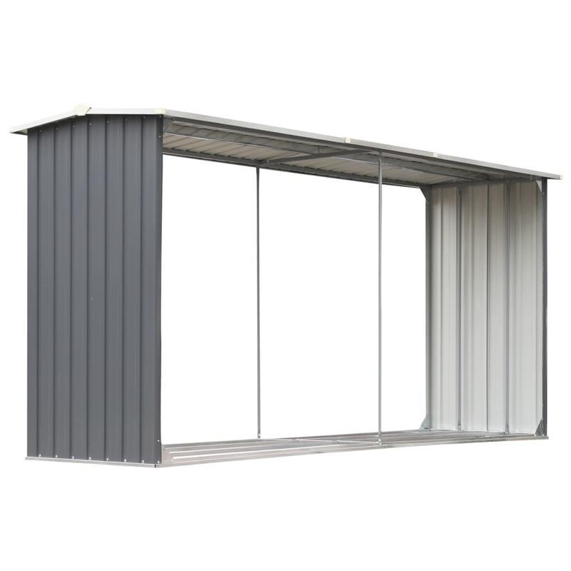 Heavy-Duty Metal Outdoor Storage Shed - 330x92x153cm Gray Stable Structure with Multiple Compartments, Durable & Practical for Firewood, Tools, and Garden Organization, Firewood Storage | Modern Storage Shed | Durable Metal S