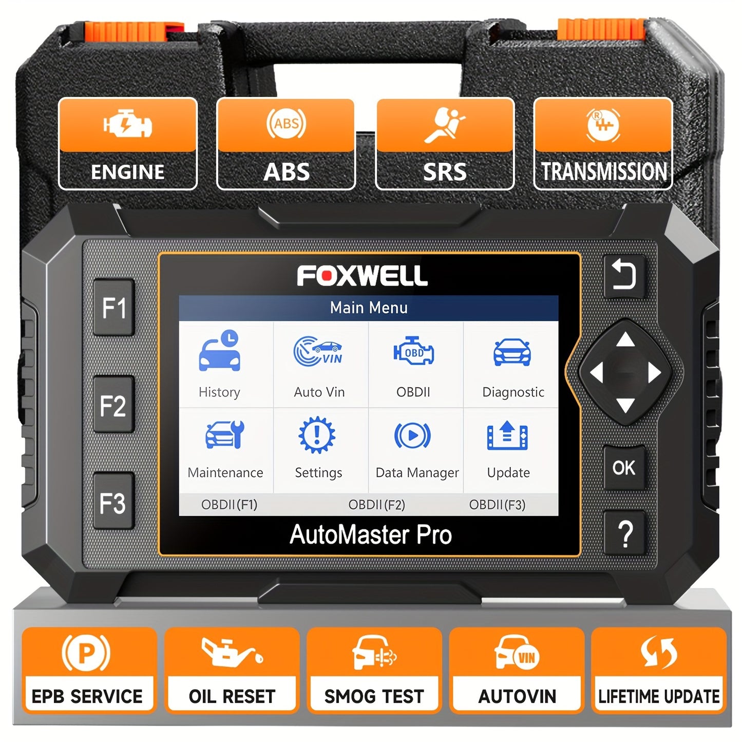 OBD2 Scanner – Diagnosetool Auto – Code Reader – Foutcode Scanner – Auto Diagnose – 4 Systemen Met 5 Servicefuncties – APK Rapport Exporteren