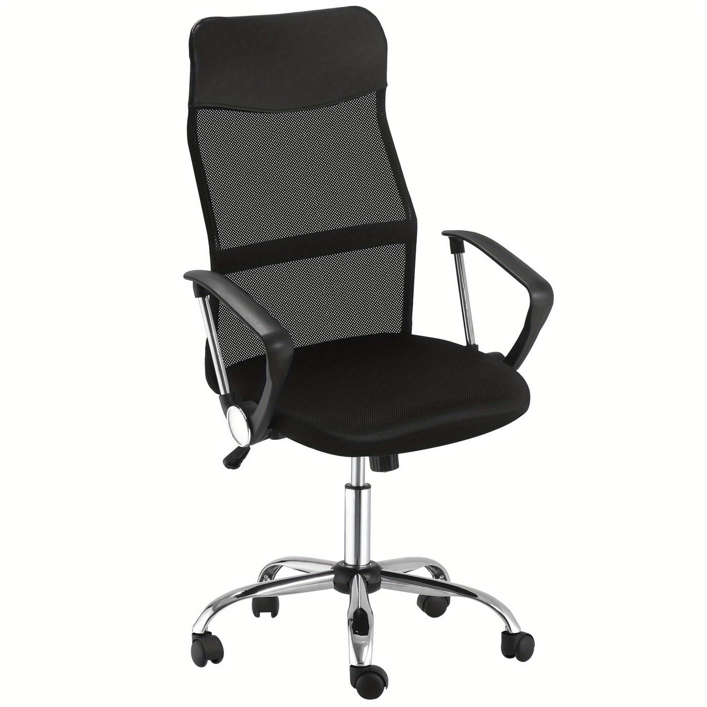 Bureaustoel – Ergonomische Stoel – Office Chair – Gamingstoel – Kantoorstoel – Verstelbare Zithoogte – Kantelfunctie – Ademend Mesh – Gevoerde Zitting – 360° Draaibaar – Zwart