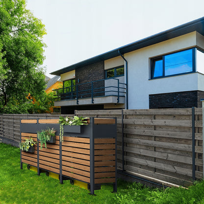 Afvalcontainerbehuizing – Containerkast – Afvalbak Opbergbox – Prullenbak Schuilplek – Afvalopslag – Voor 4 Containers 240L – Weerbestendig Kunststof – Gasveer Deksel Met Schokdempers