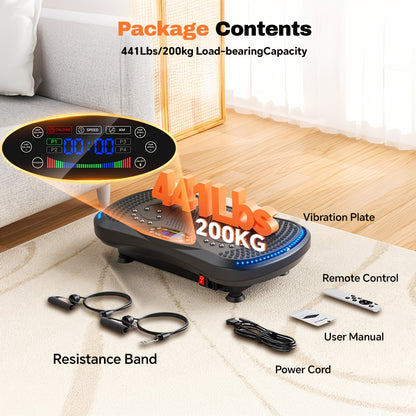 Trilplaat – Vibratieplaat – Vibrerende Fitnessplaat – Powerplate – Fitnessplatform – 7 Lichteffecten – Duurzaam ABS Materiaal