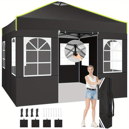 Partytent – Pop-up Tent – Paviljoen – Feesttent – Tuintent – 3,05x3,05 m – UPF 50+ UV Bescherming – 4 Afneembare Zijwanden