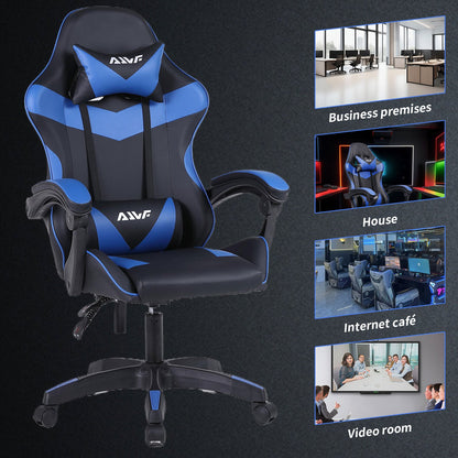High-Back Gaming Chair PC Office Chair Computer Racing Chair PU Desk Task Chair Ergonomic Executive Swivel Rolling Chair with Lumbar Support for Back Pain Women, Men