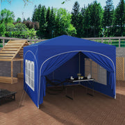 Partytent - Paviljoen - Gemakkelijk op te zetten - Opvouwbaar - Waterdicht - Weerbestendig - Met zijwanden - 3x3 m - Blauw