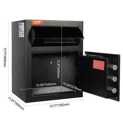 Inbouwkluis – Geldkluis – Deposito Kluis – Documentenkluis – Veiligheidskluis – 1,7 Liter Inhoud – Elektronisch Codeslot met Noodsleutel