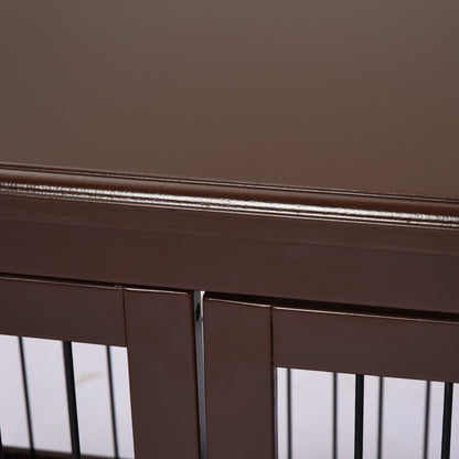 Hondenbench – Hondenkooi – Hondenhuisje – Hondenbench Opvouwbaar – Hondenkennel – Met 2 Deuren – Vergrendelbaar – Metaal & MDF – 58,5 x 81 x 66 cm – Bruin/Zwart