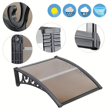 Zonnescherm – Zonwering – Overkapping – Awnings – Schaduwdoek – Aluminium Frame – Polycarbonaat 5mm – 100x100cm Bruin