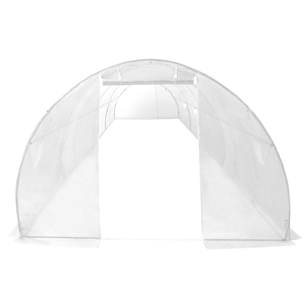 Hobbykas – Serre – Tuinkas – Kweekkas – Plantenkas – Ruim Formaat – Extra Sterk PE Gaas 170 g/m² – Roestvrij Stalen Frame – Wit