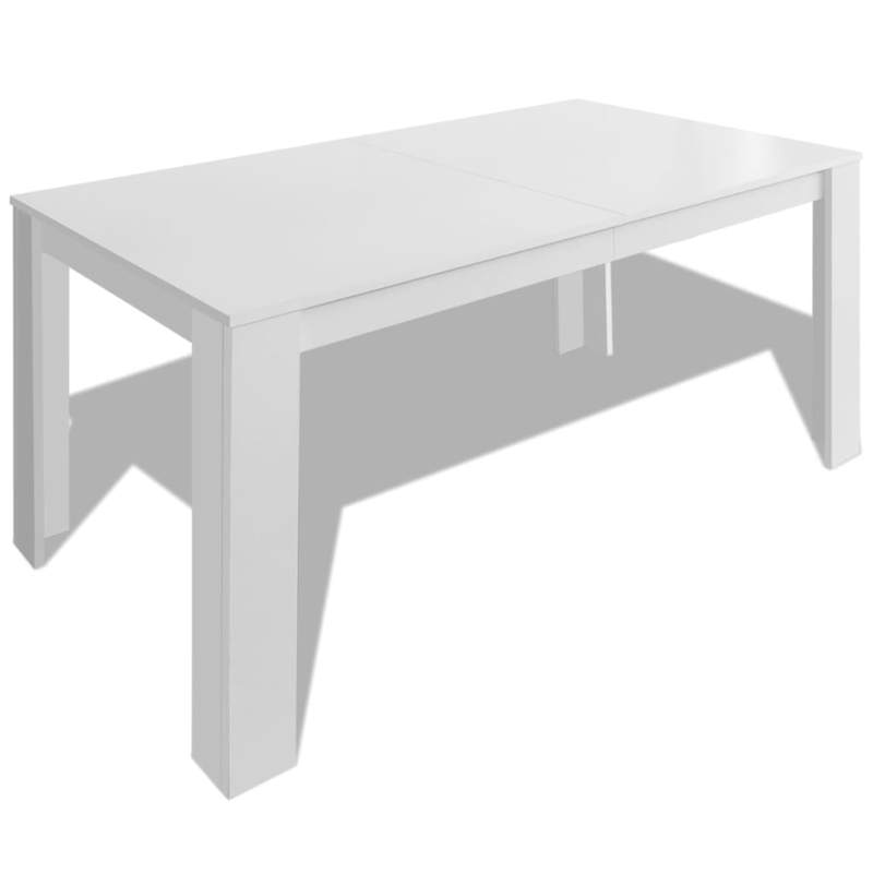 Witte Eettafel – Eetkamertafel – Tafel – Eettafel Rechthoekig – Design Tafel – 140x80x75 cm – Krasbestendig Hoogdruklaminaat – Stevig Metalen Onderstel