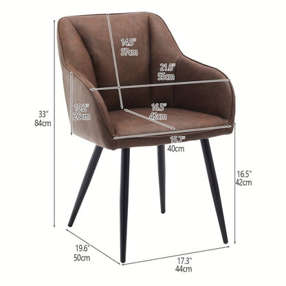 Moderne Eetkamerstoelen – Stoelen Set – Design Stoelen – Comfortabele Stoelen – Eettafel Stoelen – Memory Foam Zitting – Stevig Metaal Frame – Bruin