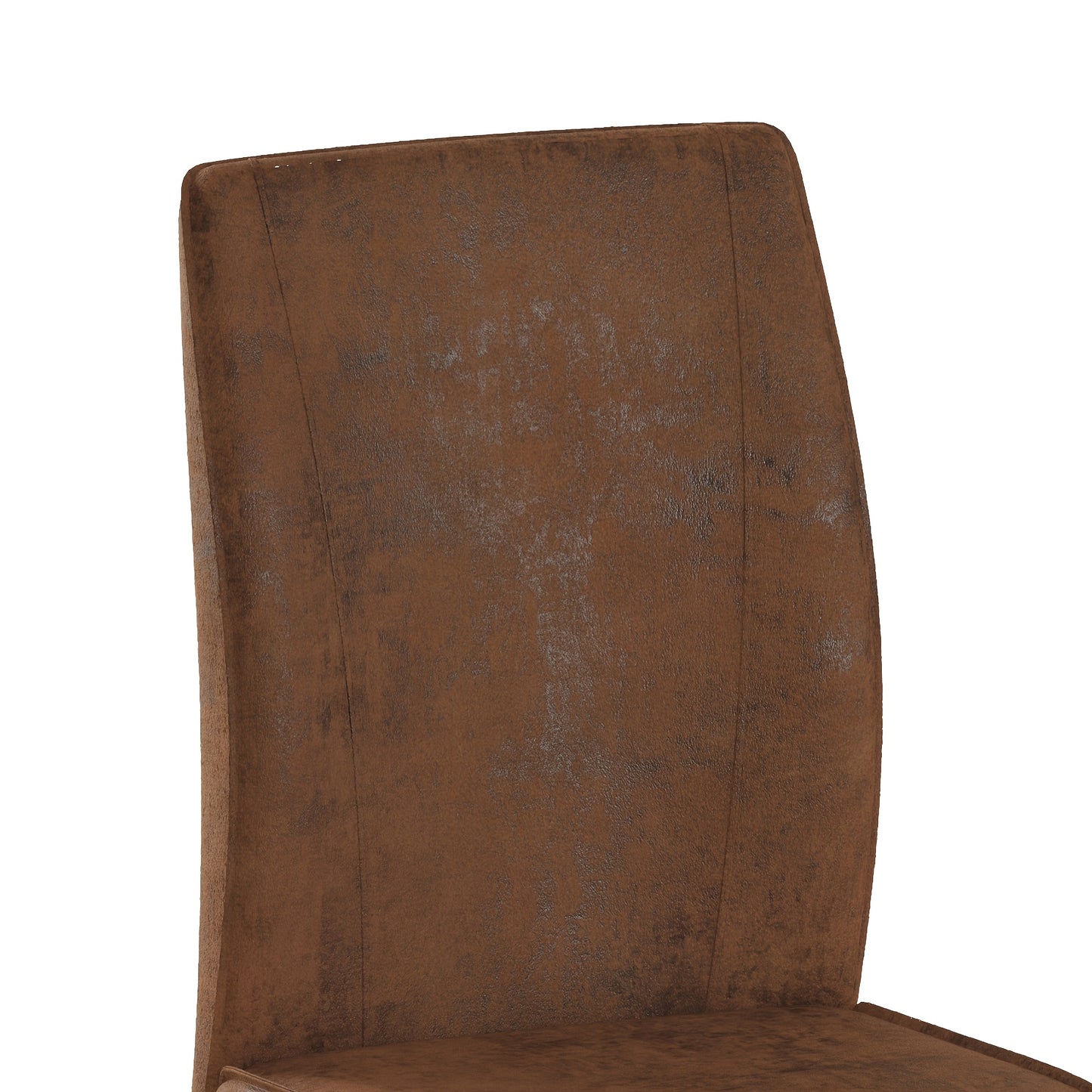 Eetkamerstoelen – Stoelen – Kuipstoelen – Set van 2 – Bruin vintage look – Suède-imitatie bekleding – Ergonomisch design – Comfortabel zitoppervlak