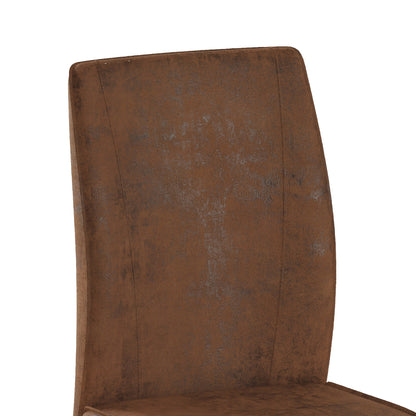 Eetkamerstoelen – Stoelen – Kuipstoelen – Set van 2 – Bruin vintage look – Suède-imitatie bekleding – Ergonomisch design – Comfortabel zitoppervlak