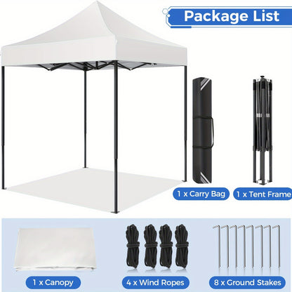 2×2m Pop Up Tent, Folding Gazebo, No Side Walls, With Portable Bag, Easy To Set Up, Height Adjustable, Small Volume For Easy Carrying, Oxford Cloth, Commercial Canopy, Suitable For Camping, Market Stalls, Parties, Beaches, C