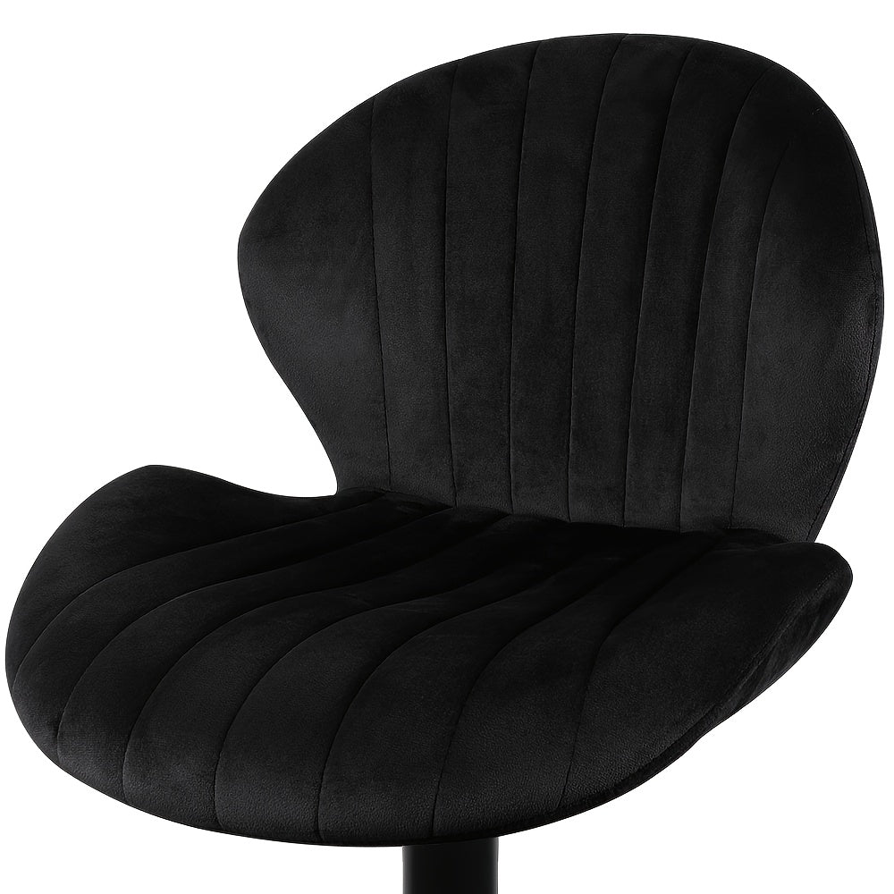 Barkrukken – Barstoelen – Krukken – Keukenstoelen – Hoge Stoelen – Verstelbare Zithoogte – Draaibaar Velvet Zitvlak – Set van 2 – Zwart – Metaal Frame