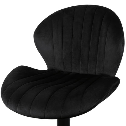 Barkrukken – Barstoelen – Krukken – Keukenstoelen – Hoge Stoelen – Verstelbare Zithoogte – Draaibaar Velvet Zitvlak – Set van 2 – Zwart – Metaal Frame