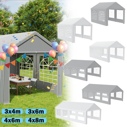 Banquet Tents with Side Panels Stable with Windows Garden Tents Large Tents Compact Tents Canopies PE Roofs for Weddings Garden Parties Grey/White