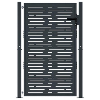 Tuinpoort – Hekpoort – Tuindeur – Schuttingdeur – Metalen Poort – Duurzaam Metaal – 104x155 cm – Antraciet Afwerking
