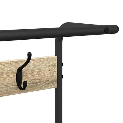 Kapstok Staande – Garderobe Rek – Jassenhanger – Schoenenrek – Halmeubel – Eiken – Ruimtebesparend Design – Stevig Multipurpose Meubel 95x34x184 cm