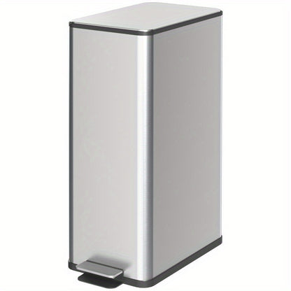 Prullenbak – Afvalemmer – Pedaalemmer – Vuilnisbak – Afvalbak – Roestvrij Staal – 20L Dubbel Vak – Handsfree Voetpedaal – Vierkant Design – Duurzaam & Hygiënisch – 21,5x37,2x57 cm