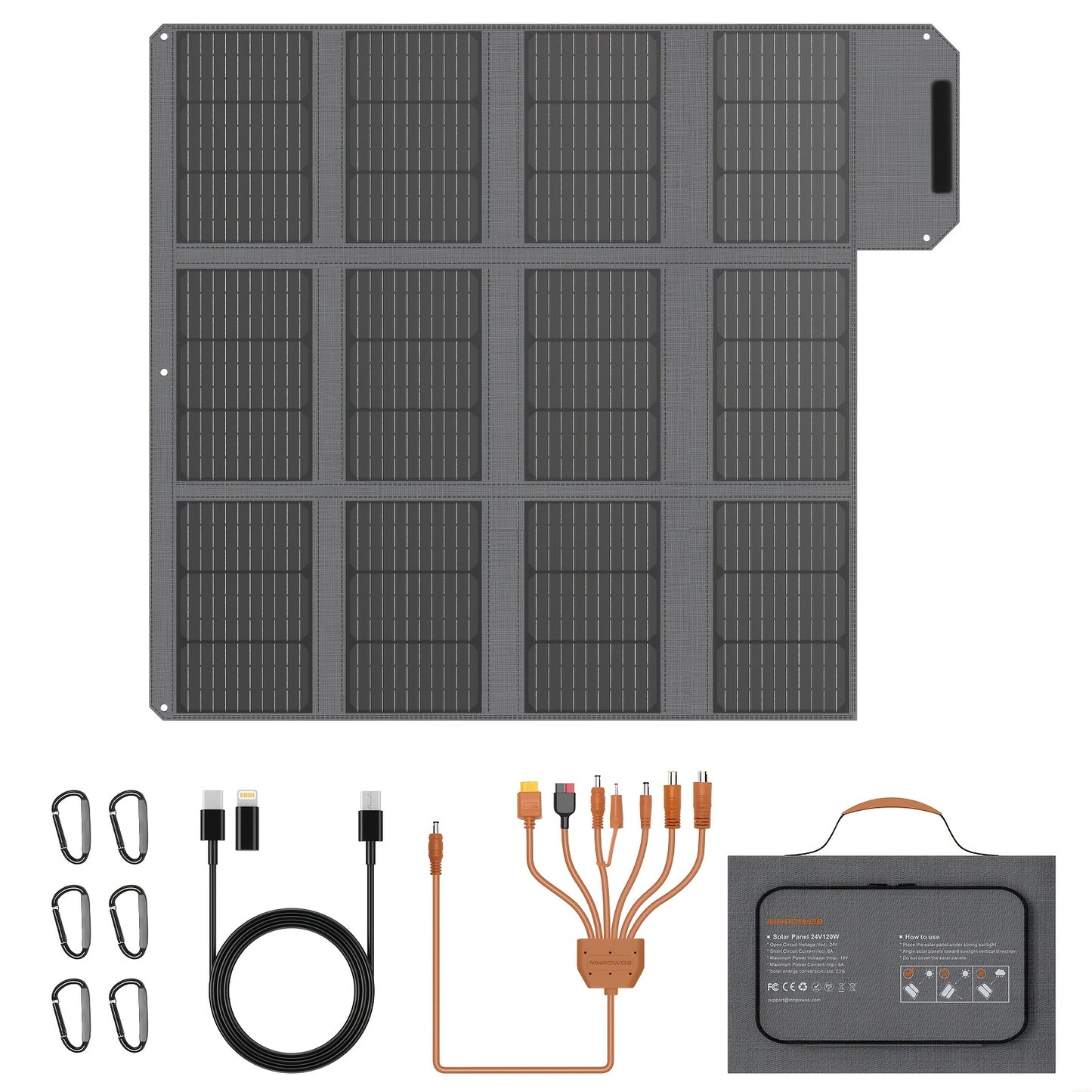 120W Zonnepaneel – Draagbaar Zonnepaneel – Inklapbaar Zonnepaneel – Solar Panel – Mobiel Zonnepaneel – Monokristallijn – Tot 23% Efficiëntie – Onderhoudsvrij & Lichtgewicht