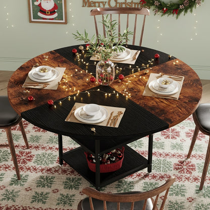 Eettafel – Dinertafel – Keukentafel – Eetkamertafel – Tafel – Extra Lang – Rond/Ovaal Design – Geschikt voor 4-6 Personen – Krasbestendig Engineered Hout – Stevige Metalen Poot