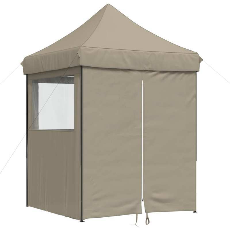 Portable Foldable Pop-Up Party Tent with 4 Walls - Instant Setup, Sturdy Frame & Taupe Beige/Brown Canopy, Easy Setup for Weddings, Camping, Backyard Events - Lightweight Outdoor Shelter with Space (No Tools Required)