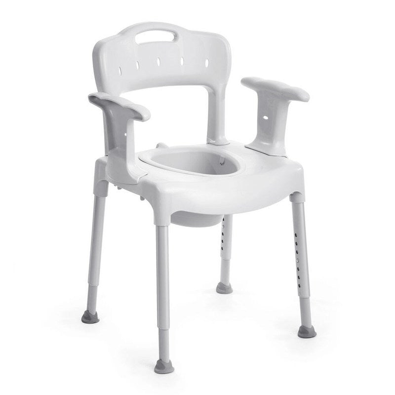 Etac Swift Commode - Toilet Chair (Multi-Functional) with Removable Armrests And Backrest (160 Kg) - Without Soft Pads