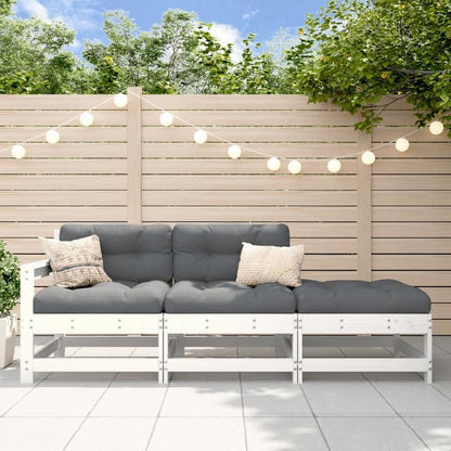 Loungebank – 3-Zits Bank – Loungeset – Tuinbank – Buitenbank – Houten Frame – Comfortabele Katoenen Kussens
