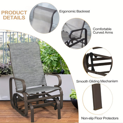 Schommelstoel – Relaxstoel – Fauteuil – Voedingsstoel – Loungestoel – Inklapbaar – Ademend Mesh – Stevig Frame – Grijs Zwart