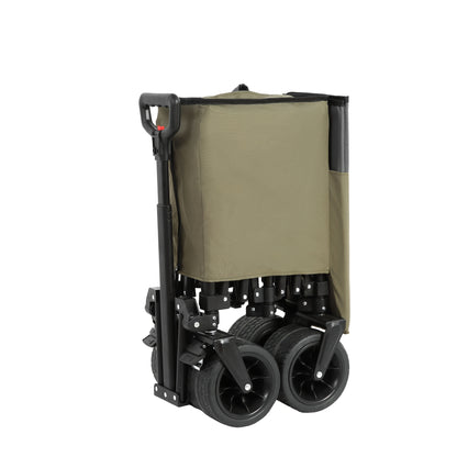 Strandwagen – Bolderkar – Bolderwagen – Transportkar – Tuinkar – Opvouwbaar – Draagvermogen 99,7 kg – 300L Inhoud – All-Terrain Wielen – Bekerhouder – Beige