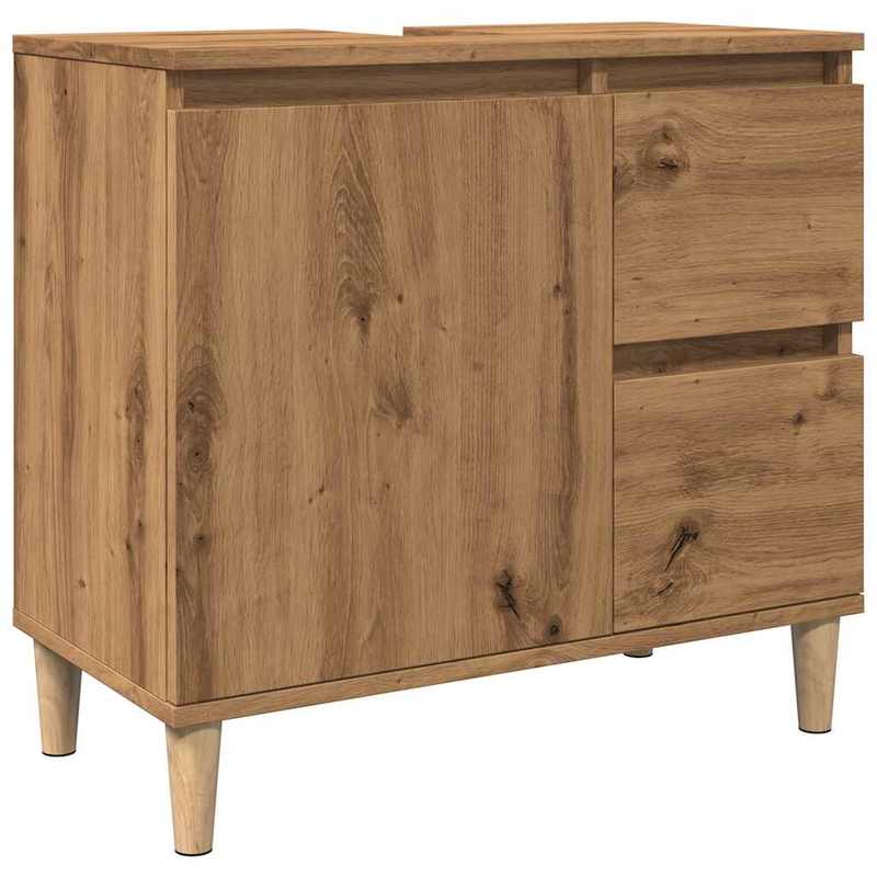 Waskastje – Onderkast – Badkamerkast – Opbergkast – Kast Voor Wastafel – Artisan Eikenhout – Compact 65x33x60 cm – Ruimtebesparend Ontwerp – Modern Minimalistisch