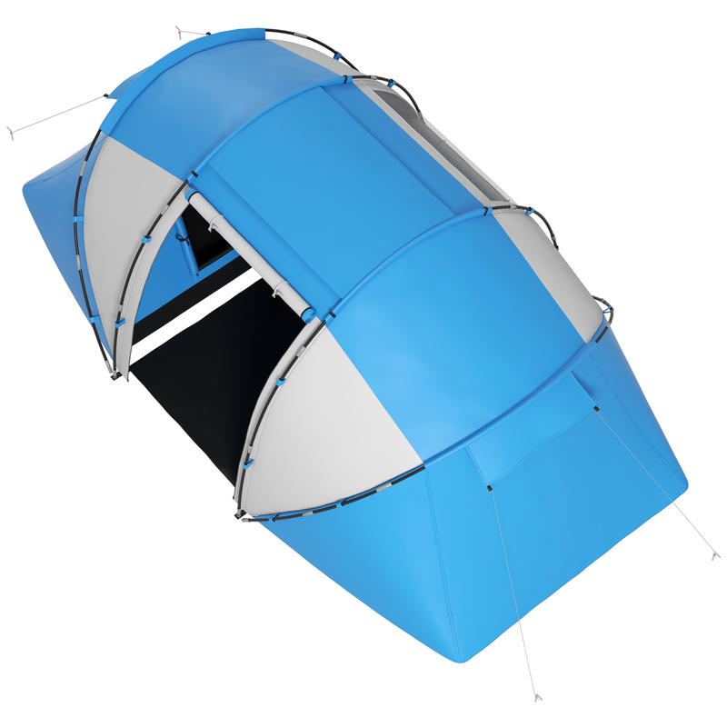 Tent – Kampeertent – Familietent – Koepeltent – Tunneltent – Ruim 4-6 Persoons – Lichtgewicht Aluminium Frame – Waterdicht Met Regenhoes & Grondzeil