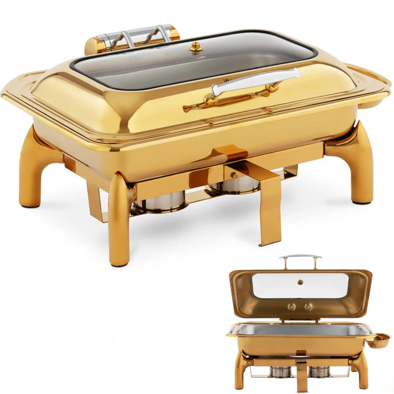 Buffet Food Warmer for Paste with GN 1/1 9L Window - Golden - QUORE