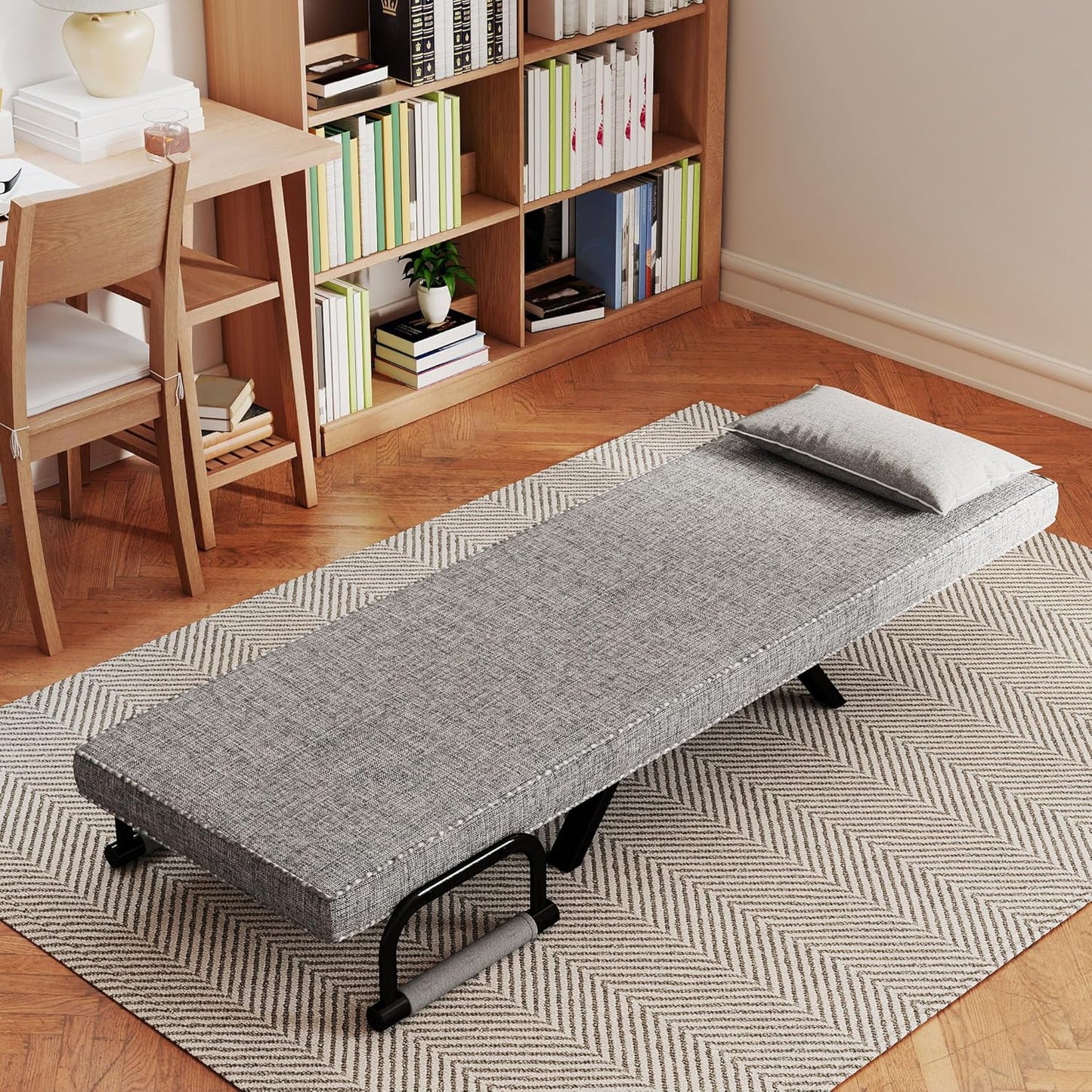 3-in-1 Convertible Sofa Bed with Adjustable Backrest - Space-Saving Sleeper Sofa, Heavy-Duty 200kg/440lbs Capacity, Modern Convertible Couch for Small Apartments, Living Room, Guest Room - Dark Grey/Gray Fabric Upholstery, No