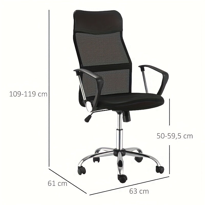 Bureaustoel – Office Chair – Kantoorstoel – Draaistoel – Ergonomische Stoel – Verstelbare Lendensteun en Hoofdsteun – Rugleuning Kantelbaar 90°-120° – Max. 120 kg – Hoogte Verstelbaar