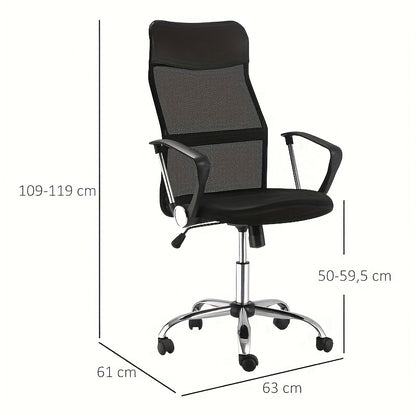 Bureaustoel – Office Chair – Kantoorstoel – Draaistoel – Ergonomische Stoel – Verstelbare Lendensteun en Hoofdsteun – Rugleuning Kantelbaar 90°-120° – Max. 120 kg – Hoogte Verstelbaar